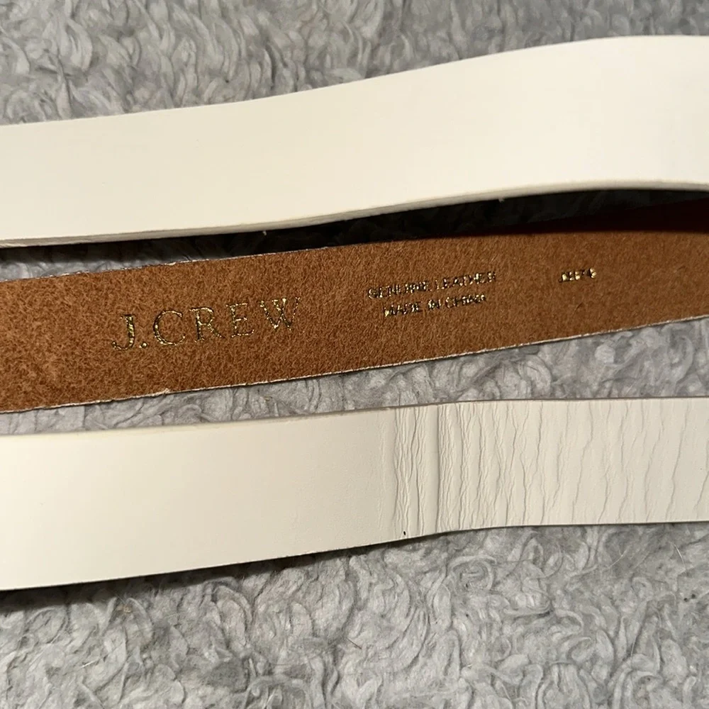 J. Crew off white leather two ring o ring belt xs / small 🕊️